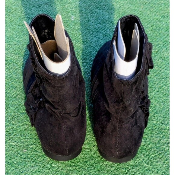 Dream Out Loud Selena Gomez Tatianna Black Ankle Booties Ribbon Strap Sz 7M EUC - Picture 3 of 7